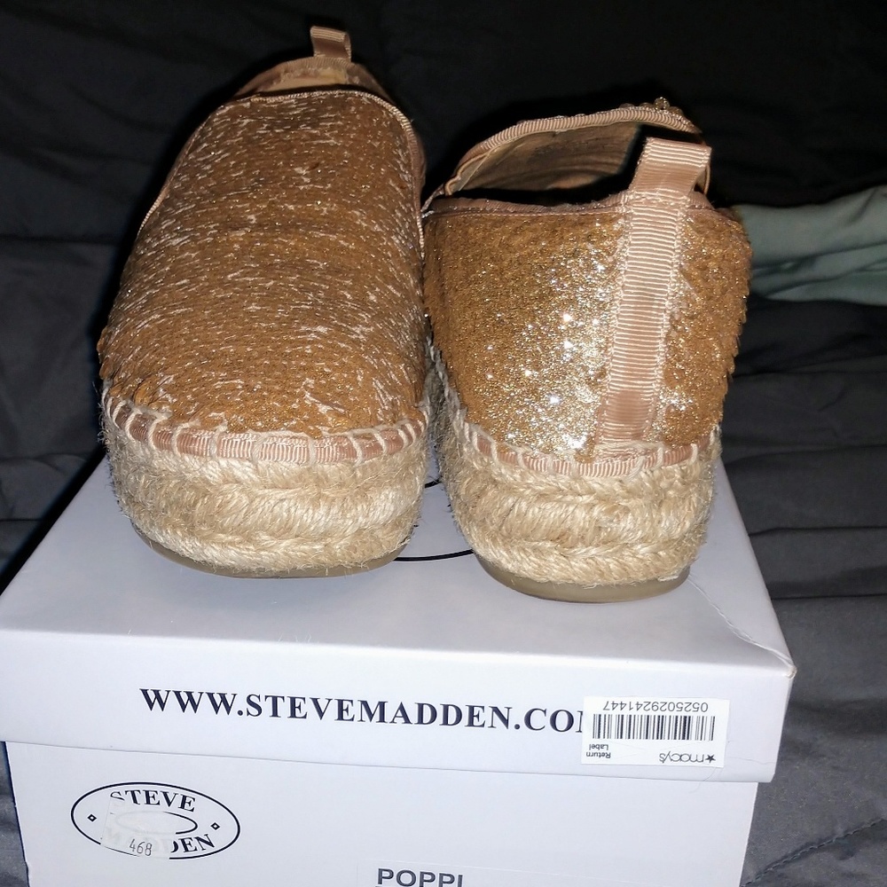 $⬇️ 🦋 Steve Madden Champagne Espadrilles Sz 7 🦋 - Picture 3 of 8